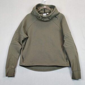 PUMA Long Sleeve Hoodie Keeps You Dry Tech Hooded Jacket Army Green Size L
